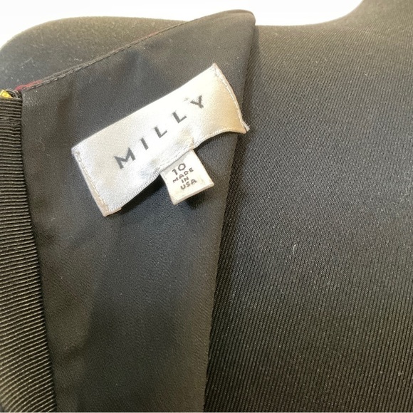 Milly Swirl Print Pleats Maxi Dress V-Neck Size 10 - Picture 14 of 16